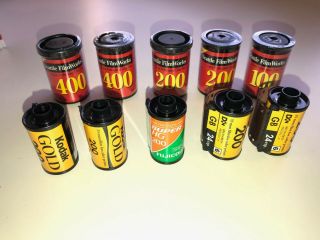 Vintage 35mm Color Film - Expired - 10 Rolls - Kodak Gold200,  Fugicolor200hg,  Seattle