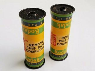 2 Kodak Tri - X Pan.  120 Black And White Film.  Expired 1961/63.