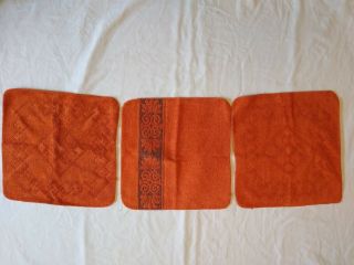 3 Vintage Cannon Monticello Burnt Orange Washcloths - 60s 70s (cotton/poly) Usa