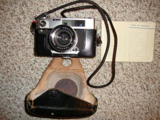 Konica Auto S Film Camera With Konishiroku Hexanon Lens 47mm/f1.  9 W/book