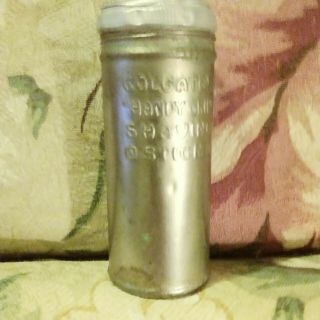 Old Colgate Handy Grip Shaving Stick,  A 3 5/8 " Tin Cylinder,  1 5/8 " Top Diameter