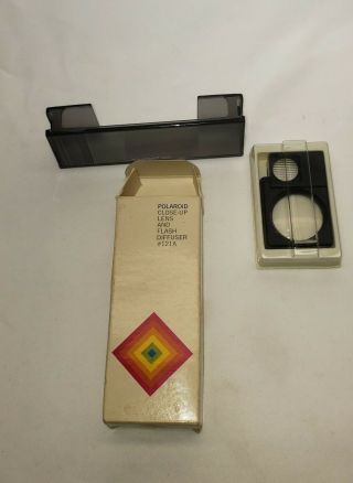 Polaroid 121 Close Up Lens & Flash Diffuser 1210 Holder F/ Sx 70