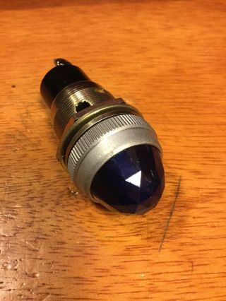 Old Vintage Dash Panel Instrument Gauge Blue Cut Lens Light Rat Rod Scta Gasser