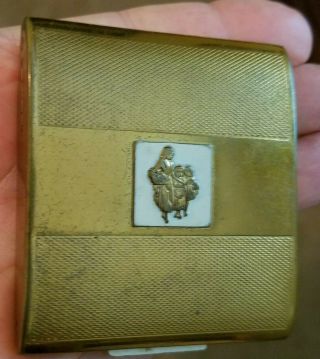 Vintage Yardley Of London Powder Compact Brass Gold Tone Powder