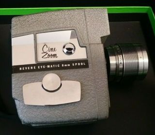 Vtg 8mm Revere Video Camera W Wollensak Raptor Lens,  For Parts/repair