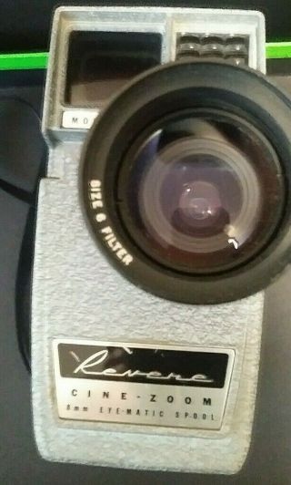 Vtg 8mm Revere Video Camera w Wollensak Raptor Lens,  For Parts/Repair 2