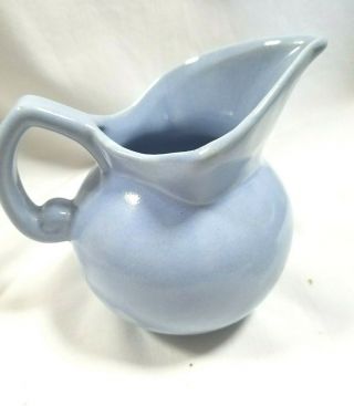 Vintage Niloak Pottery Blue Pitcher With Handle Matte Blue Vase
