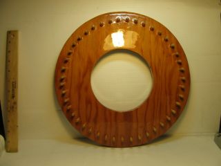 Vintage 13 " Wooden Round Loom Custom Made 44 Pegs