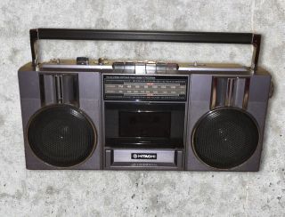 Vintage Hitachi Boombox Trk - 6820h Am Fm Cassette Player / Recorder A60