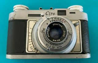 Vintage Cirro 35 Mm Camera With Graftar Wollensak 50mm F/3.  5