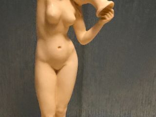 VINTAGE A.  SANTINI 9” NUDE WOMAN WITH GRECIAN URN FIGURINE ITALY MARBLE BASE 3