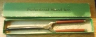 Fl916 - Vintage Professional Marcel Curling Iron.  Acier - Paris.  W/box