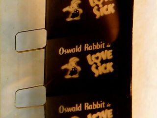 Vintage Oswald Rabbit Films - 8mm Walter Lantz Production Cartoon Movie Lovesick