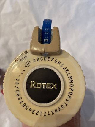 Vintage Rotex 3/8 " Tape Handheld Embosser Embossing Label Maker Labeler Usa