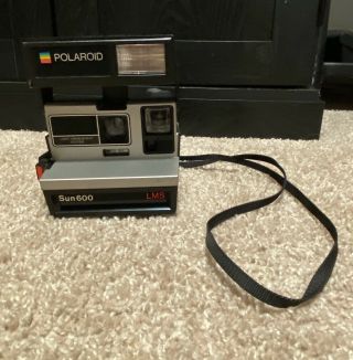 Vintage Polaroid Sun 600 LMS Land Instant Film Camera Black With Strap 2