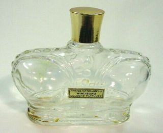 Vintage Large 6oz Prince Matchabelli Crown Perfume Bottle W/ Wind Song Label