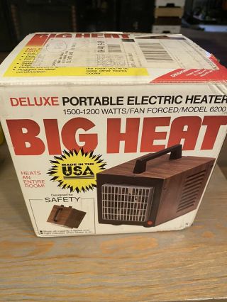 Vintage Big Heat Space Heater - Model 6200 - - 1500/1200 Watt