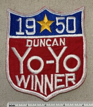 Vintage 1950 Duncan Yo - Yo Winner Embroidered Large Badge Patch Contest Jacket