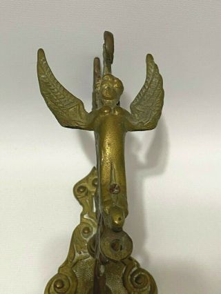 Ornate Vintage Brass Church Monastery Bell Wall Mount Vocem Meam A Ovime Tangit 3