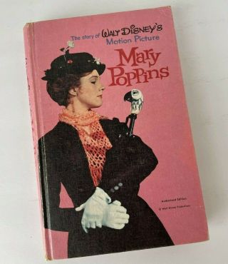 Mary Poppins Walt Disney By Mary Carey 1964 Hardcover Vintage Book Pink Cover