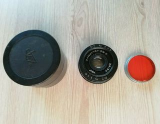 Industar 50 - 2 3,  5/50 Mm Russian Ussr Lens M42,  Orange Filter As A Gift