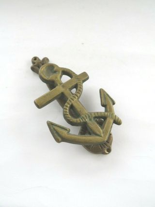 Vintage Anchor & Rope Nautical Brass Door Knocker