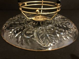 Vintage Lazy Susan Serving Platter Spinning Relish Dish W/Gold Tone Stand 2