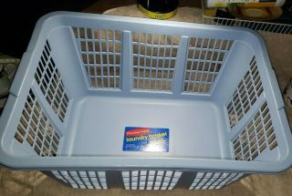 2 Vintage Blue Rubbermaid Rectangular Laundry Clothes Basket 2965 Euc Tag