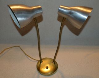 Vintage Mcm Mid Century Modern Double Gooseneck Desk Lamp