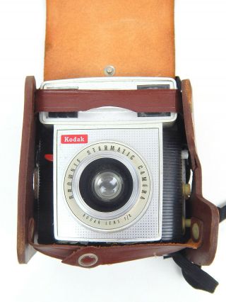 2a Kodak Brownie Starmatic Camera W/ Brown Case Vintage
