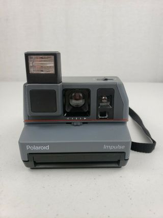 Vintage Polaroid Impulse 600 Instant Film Camera Gray With Strap