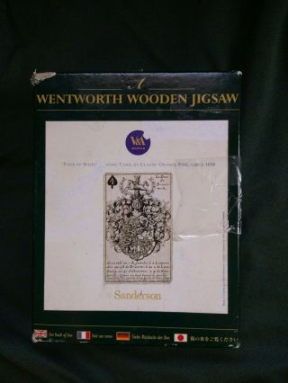 Vintage Wentworth Wooden Jigsaw Puzzle Four Of Spades Claude Orange Fine 1658