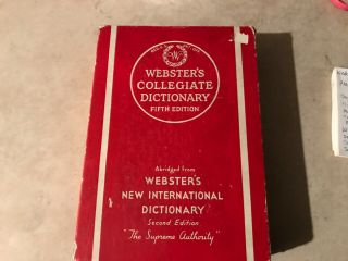 Vintage Webster’s Collegiate Dictionary Fifth Edition 1945