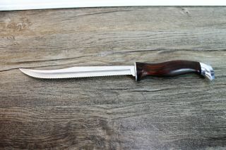 Vintage Cutco No.  1012 Serrated Carving & Slicing Knife 8” Brown & Red Swirl