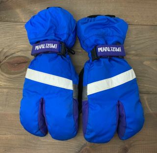 Vintage Pearl Izumi Lobster Winter Cycling Gloves Retro Blue Purple Mens Xs