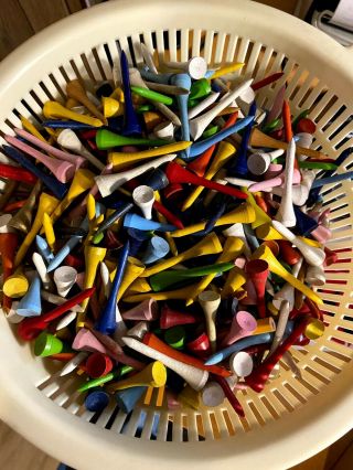 1 - 1/2 Pounds Of Vintage Golf Tees