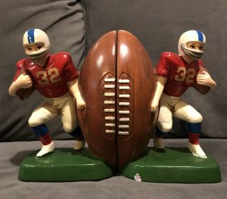 Vintage Football Player Bookends 1976 Sears And Roebuck