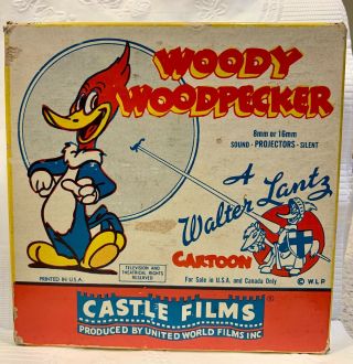 8mm Woody Woodpecker " A Beat Beatnik " 519 Castle Films Black & White