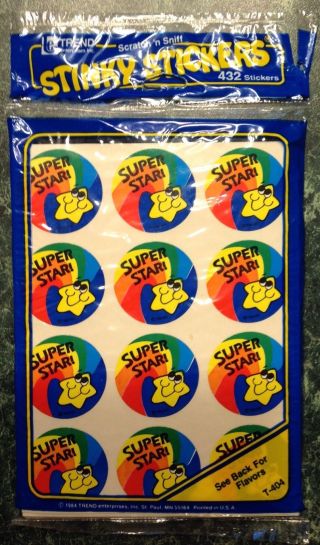 Vtg 80s 1984 Trend 432 Scratch & Sniff Stinky Stickers Pack 36 Sheets Rare Scent