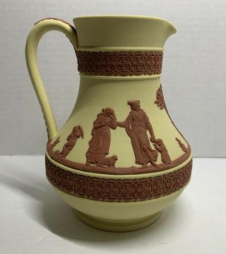 Vintage Wedgwood Jasperware Primrose Yellow Etruscan 6 " Jug Pitcher