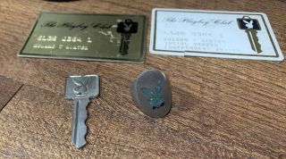 Vintage 1960s The Playboy Club Credit Cards & Key & Photo & Cup & Swizzle Sticks 2
