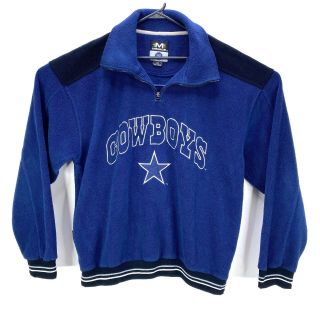 Vintage Dallas Cowboys Nfl Football Team Fleece Pullover Blue Mirage Size Xl