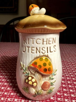 Vintage Sears Merry Mushroom Kitchen Utensils