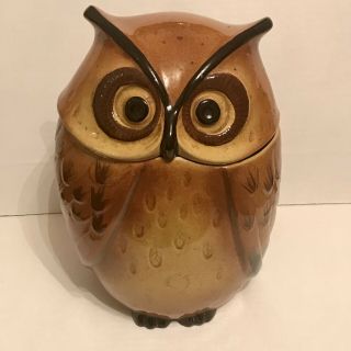 Metlox Poppytrail Owl Cookie Jar Made In California Large Vintage