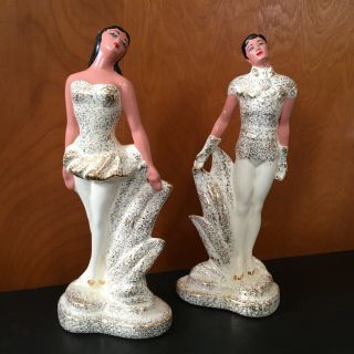 California Originals Ballet Dancer Figurine Pair Vintage Mid Century Kitsch 50s