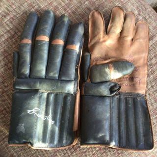 Vintage Ice Hockey Gloves,  Varsity,  Gordie Howe,  Johnny Walker Product
