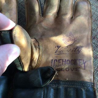 vintage Ice Hockey Gloves,  Varsity,  Gordie Howe,  Johnny Walker Product 3