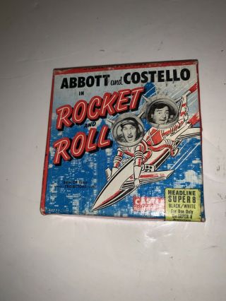 8mm Color Silent Film Abbott And Costello In Rocket And Roll Castle Films