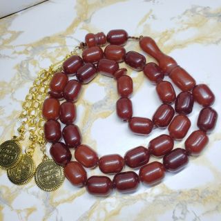 VINTAGE 33 German CHERRY amber faturan فاتوران bakelite komboloi Prayer Beads 2