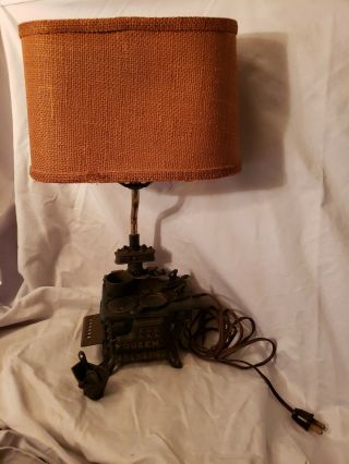 Vintage Queen Cast Iron Salesman Sample Cooking Stove Lamp W/accessories